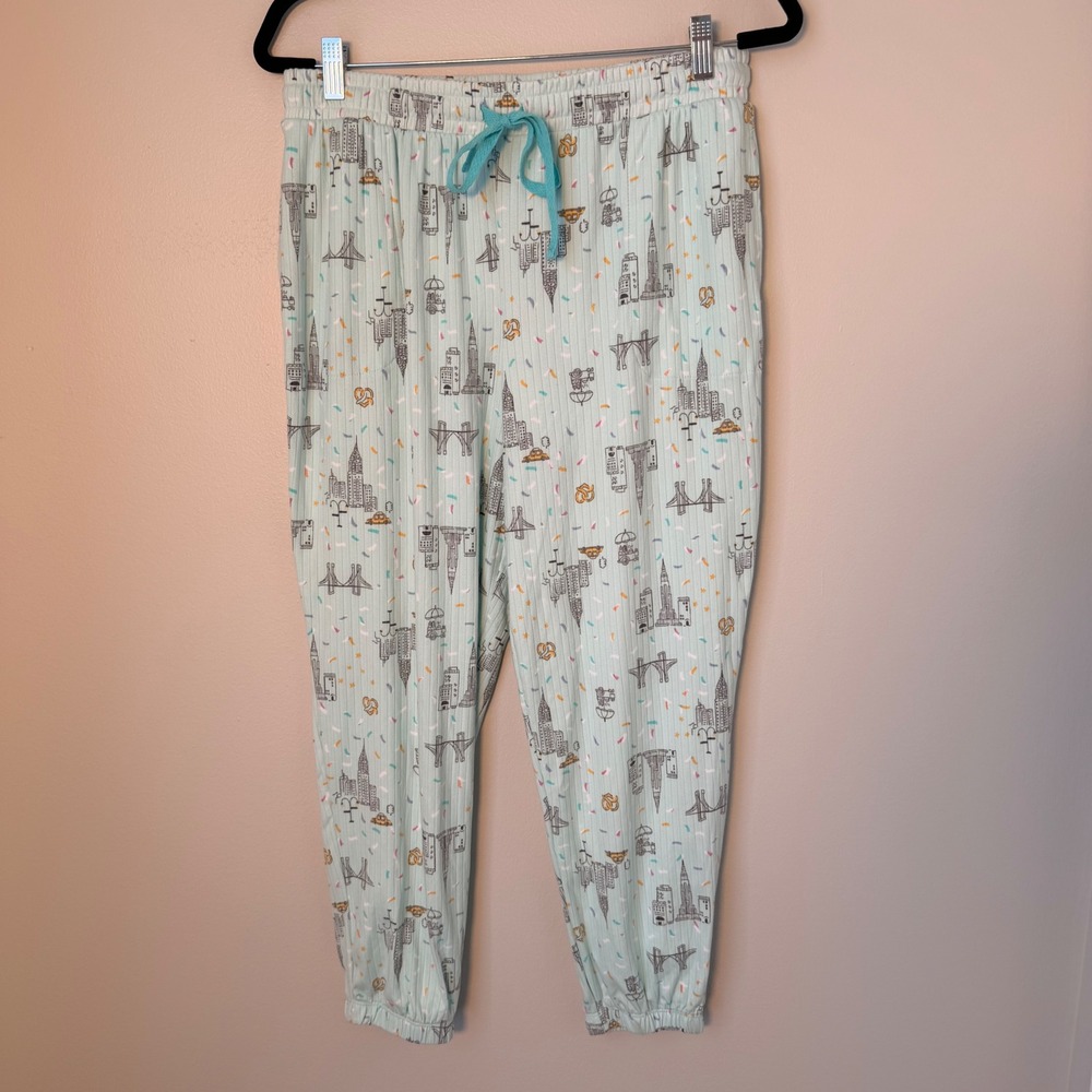Cuddl Duds Super Soft & Cozy Cityscape 2 Piece Pajamas (LG) Pants Tee Summer - Picture 8 of 12